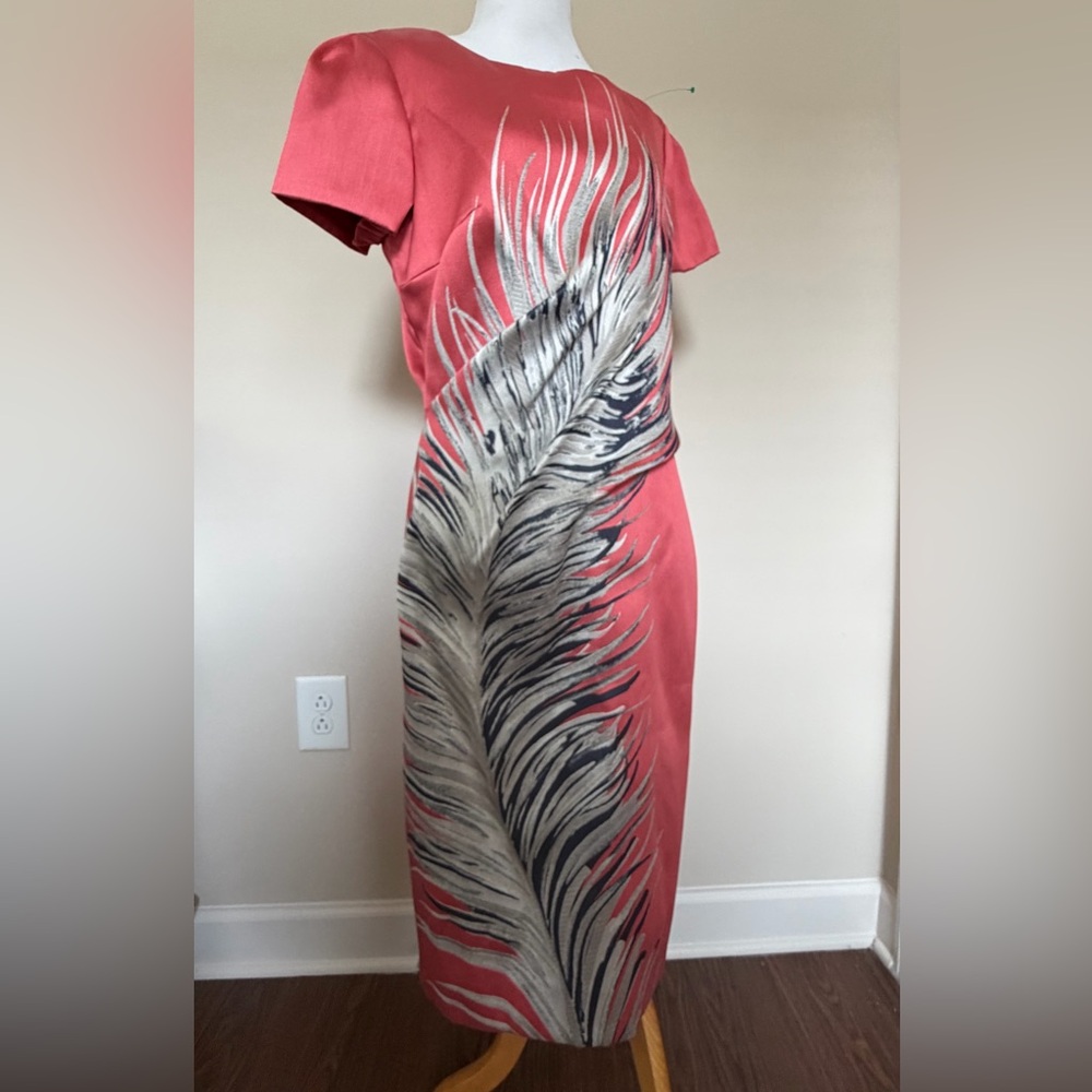 New Carolina Herrera New York Feather pleated sheath Dress in 12